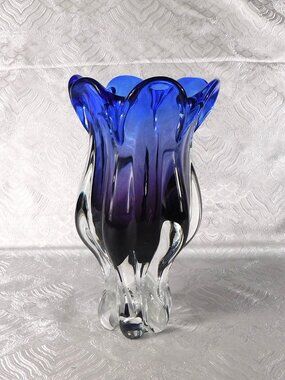Blue and Purple Art Glass Vase # 27676